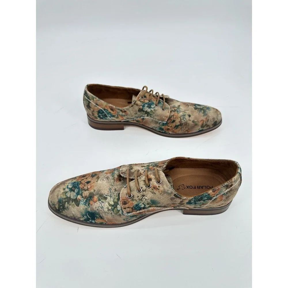 Polar Fox Paco Floral Derby Oxford Dress Shoes Modern Dandy Artcore Men Sz 10